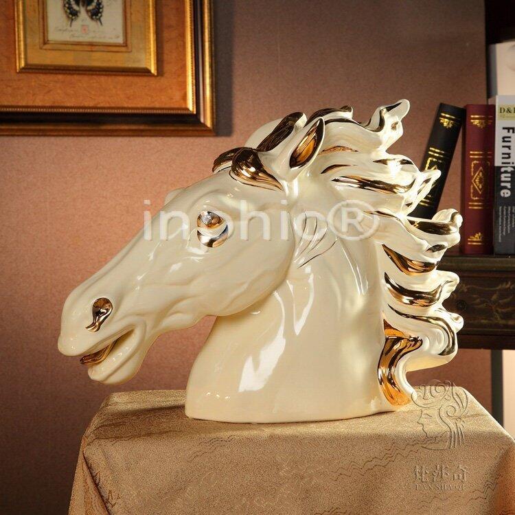 INPHIC-新款歐式馬頭 手工奢華陶瓷家居飾品軟裝飾品飛馬家飾擺飾