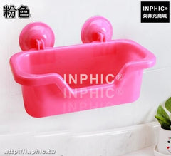INPHIC-浴室置物架廁所吸盤收納架廚房壁掛架衛生間衛浴壁掛免打孔儲物架-粉色