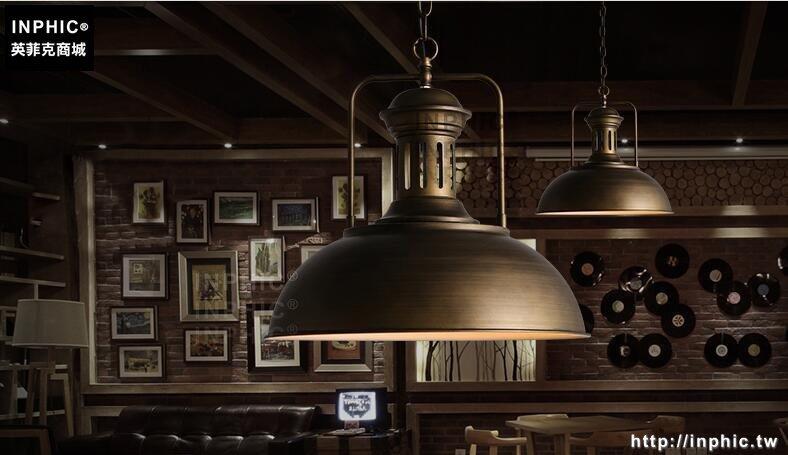 INPHIC- 工業風復古鐵藝酒吧咖啡美式燈餐廳鍋蓋吧臺設計師吊燈-K款