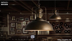 INPHIC- 工業風復古鐵藝酒吧咖啡美式燈餐廳鍋蓋吧臺設計師吊燈-K款