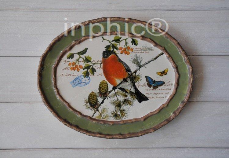 INPHIC-Mud-pie小鳥彩繪陶瓷平盤裝飾盤 橢圓形魚盤
