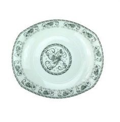 INPHIC-陶瓷餐盤釉中彩花之韻9英吋船形盤菜盤方形盤子5個裝