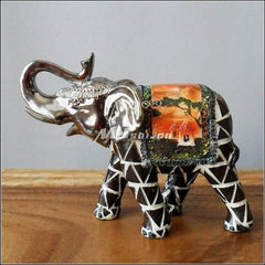INPHIC-大象擺件 工藝品 招財 東南亞風格 泰國 樹脂 卷鼻行走大象