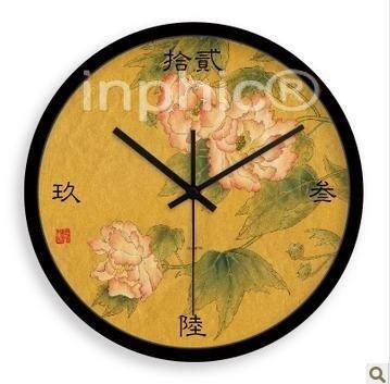 INPHIC-超靜音鐘錶 客廳 獨創中式工筆畫