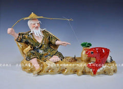 INPHIC-雕塑藝術品擺飾 薑太公釣魚 工藝品家居擺設品 景德鎮陶瓷器