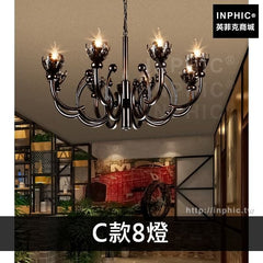 INPHIC-燈具餐廳吧臺吊燈工業風藝術鐵藝火鍋店裝飾複古-C款8燈