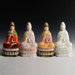 INPHIC-觀世音供奉觀音菩薩陶瓷佛像12吋八角座坐古蓮觀音