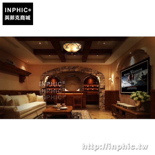 INPHIC-美式復古臥室鐵藝吸頂燈書房走廊吸頂燈餐廳燈飾玻璃