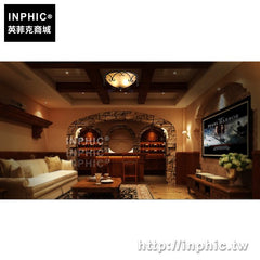INPHIC-美式復古臥室鐵藝吸頂燈書房走廊吸頂燈餐廳燈飾玻璃