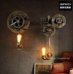 INPHIC-酒吧吧臺壁燈美式工業齒輪複古餐廳客廳懷舊書房-青古銅
