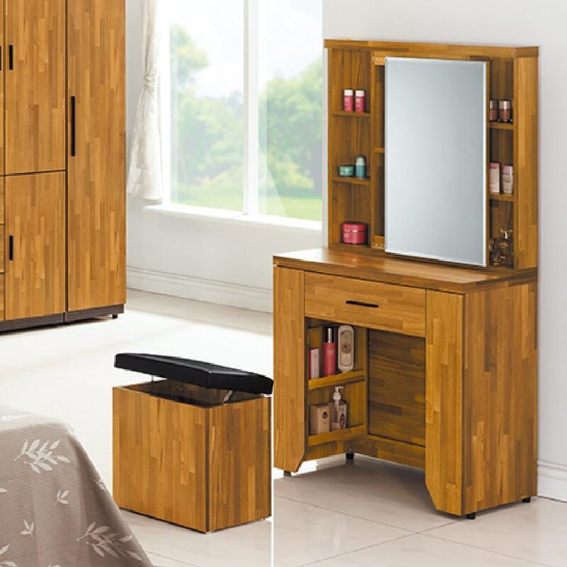 INPHIC-Lira 香格里拉集成木2.5尺化妝臺〔含椅〕