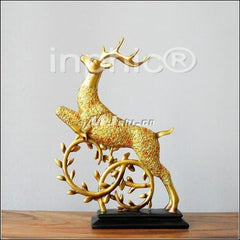 INPHIC-歐式客廳裝飾擺飾傢俱飾品泰國田園家居金鹿飛奔