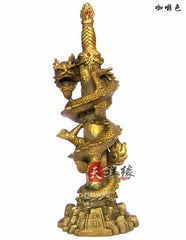 INPHIC-銅神龍寶劍純銅鎮宅龍銅劍龍鎮宅化煞避邪書桌化小人擺件擺設