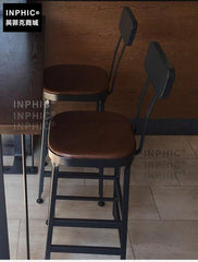 INPHIC-美式鐵藝復古咖啡廳桌椅實木吧臺桌酒吧桌長桌餐桌高腳桌椅