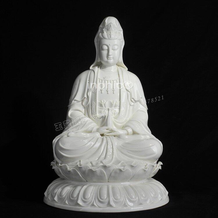 INPHIC-坐蓮浮雕觀音 觀音像像 開光瓷器佛像觀音像擺飾供奉 瓷器瓷雕佛