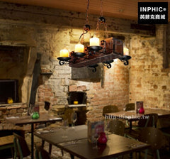 INPHIC-服裝店鄉村北歐長形實木燈美式吊燈複古客廳木燈酒店餐廳網咖