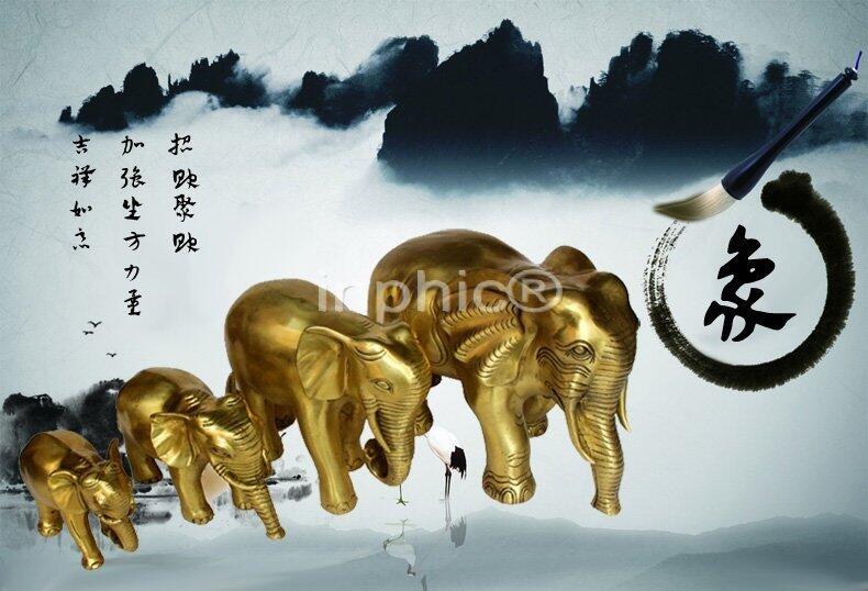 INPHIC-開光純銅招財象擺件一對大型家居裝飾銅工藝品銅大象擺件
