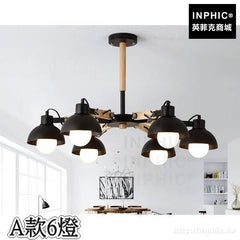 INPHIC-書房臥室木藝簡約田園客廳吊燈燈具北歐-A款6燈