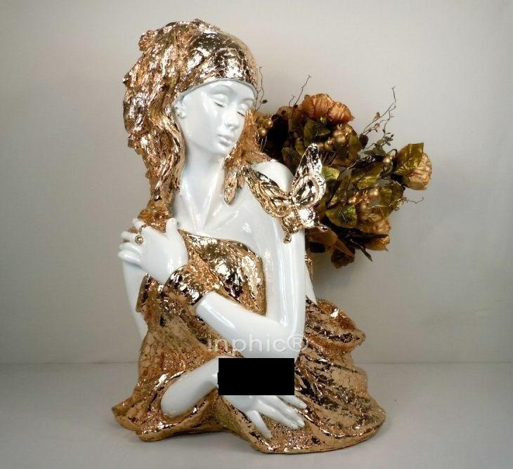 INPHIC-歐式家居裝飾工藝擺設人物雕塑飯店會所抱胸美女擺飾