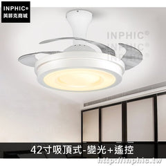 INPHIC-北歐簡約吸頂燈餐廳燈飾燈具隱形吊扇燈臥室客廳-42寸吸頂式-變光+遙控