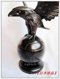 INPHIC-黑檀木雕雄鷹展翅香爐佛具香薰爐居家庭裝飾店慶工藝