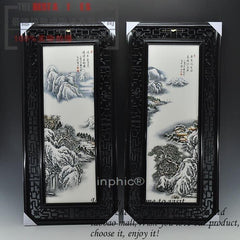 INPHIC-陶瓷 器 瓷板畫《雪景》四件套裝 客廳現代簡約家居工藝