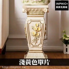 INPHIC-柱子園藝造景婚慶佈置歐式路引花架淺黃色單片裝飾花店擺飾花盆流水噴泉底座展覽會場羅馬柱婚紗