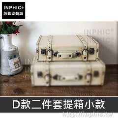 INPHIC-手提箱家居北歐復古道具裝飾皮箱衣物收納擺設拍照-D款二件套提箱小款