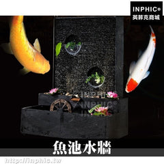 INPHIC-開運 大廳流水牆開業招財玄關居家裝飾風水辦公室流水噴泉開運石頭魚池水牆水景水幕牆擺設擺飾
