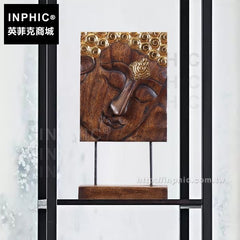 INPHIC-桌面裝飾擺設家居飾品佛臉擺飾擺飾木雕泰國客廳東南亞泰佛