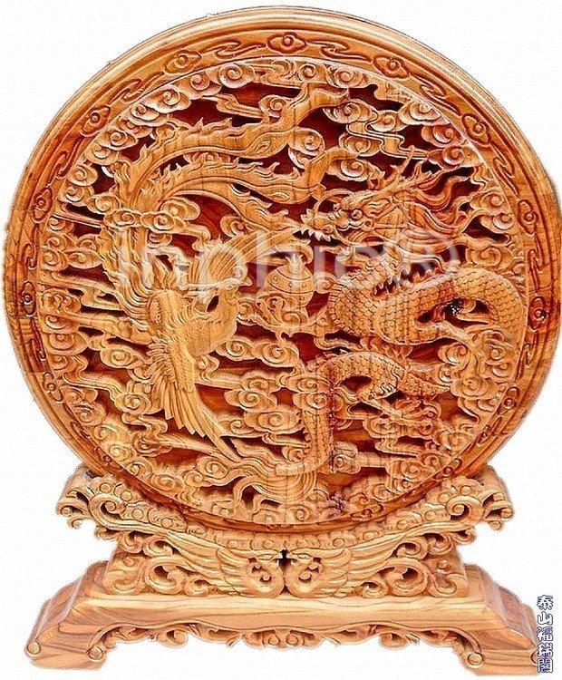 INPHIC-【龍鳳呈祥】桃木擺件桃木工藝品木雕擺件增感情、助事業