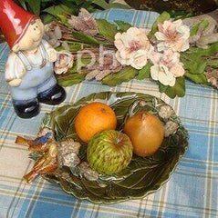 INPHIC-鄉村高溫手繪窯變瓷立體小鳥圓形果盤  雙宿雙息