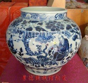 INPHIC-景德鎮復古陶瓷 元青花鬼穀子下山 瓷器罐 收藏
