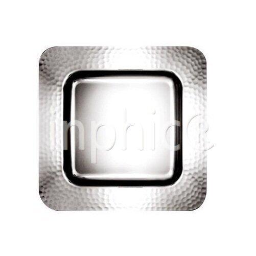 INPHIC-304不銹鋼餐碟 花紋碟 西餐果盤 錘點方形碟 8058 41cm