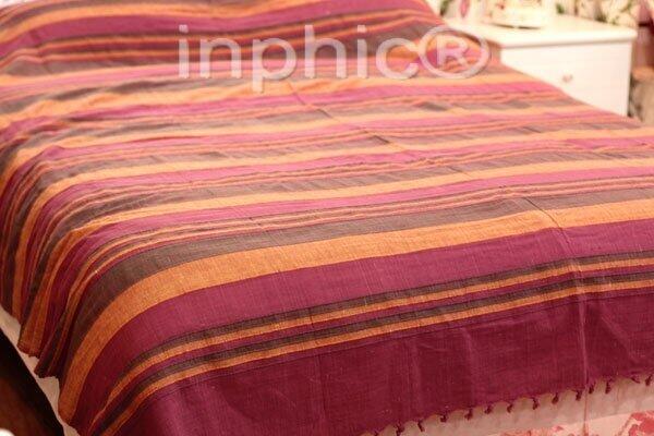 INPHIC-棉麻條紋雙人加大床單