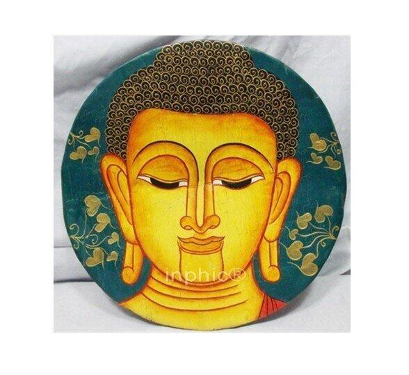 INPHIC-東南亞風格 泰國工藝品 壁飾 掛件 木板 彩繪 佛頭