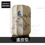 INPHIC-書房手繪床頭燈布藝古典新中式臥室蠶絲檯燈-遙控型