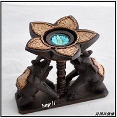 INPHIC-手工藝品木雕大象燭臺異國風情家居裝飾擺飾