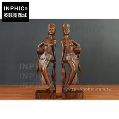 INPHIC-酒店會所東南亞迎賓女落地大擺飾泰式木雕人物門廳