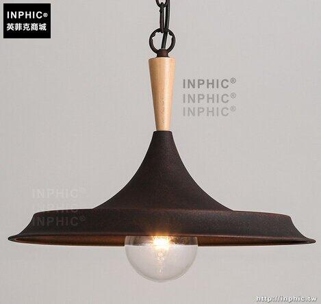 INPHIC- 單頭鄉村復古工業鐵木藝美式吊燈酒吧吧臺客廳餐廳吊燈