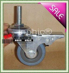 INPHIC-2吋靜音灰橡膠剎制腳輪10mm加長輪萬向輪 家具輪 輪子配件1包20個