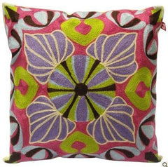 INPHIC-棉線滿繡刺繡 歐亞民族風情 純棉靠墊抱枕 寶石花