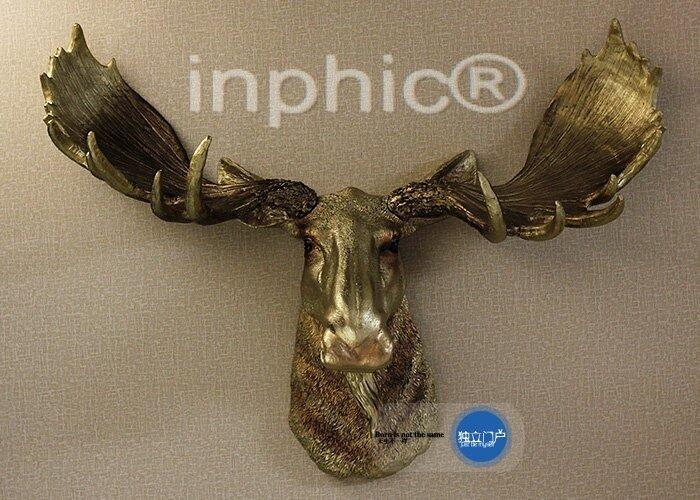 INPHIC-飯店家居會所樹脂駝鹿鹿頭牆式壁掛 別墅客廳玄關裝飾品掛飾