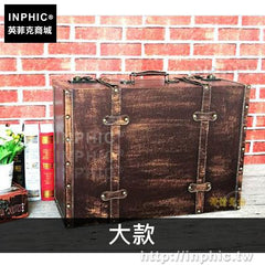 INPHIC-木箱拍攝道具家居手提箱服裝店防水皮革收納復古歐式英倫-大款