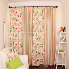 INPHIC-純棉 田園 小碎花 條紋 系列 棉麻 遮光窗簾客製