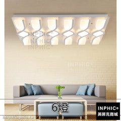 INPHIC-餐廳吸頂燈客廳後現代臥室燈燈具LED燈飾長方形簡約-6燈