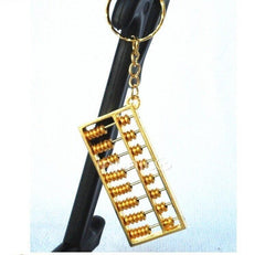 INPHIC-宗教 開光鍍銅金算盤鑰匙扣 精打細算防漏財助運招財小算盤 助學業 2個裝