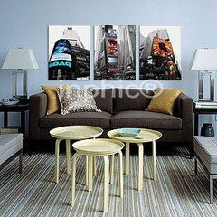 INPHIC-紐約時代廣場客廳無框畫三聯畫臥室裝飾畫風景歐美現代簡約風景