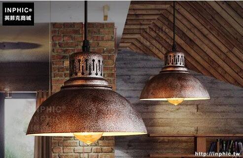 INPHIC- 工業風復古鐵藝酒吧咖啡美式燈餐廳鍋蓋吧臺設計師吊燈-A款