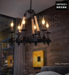 INPHIC-吧臺藝術酒吧loft鄉村咖啡廳美式吊燈餐廳工業麻繩燈飾複古